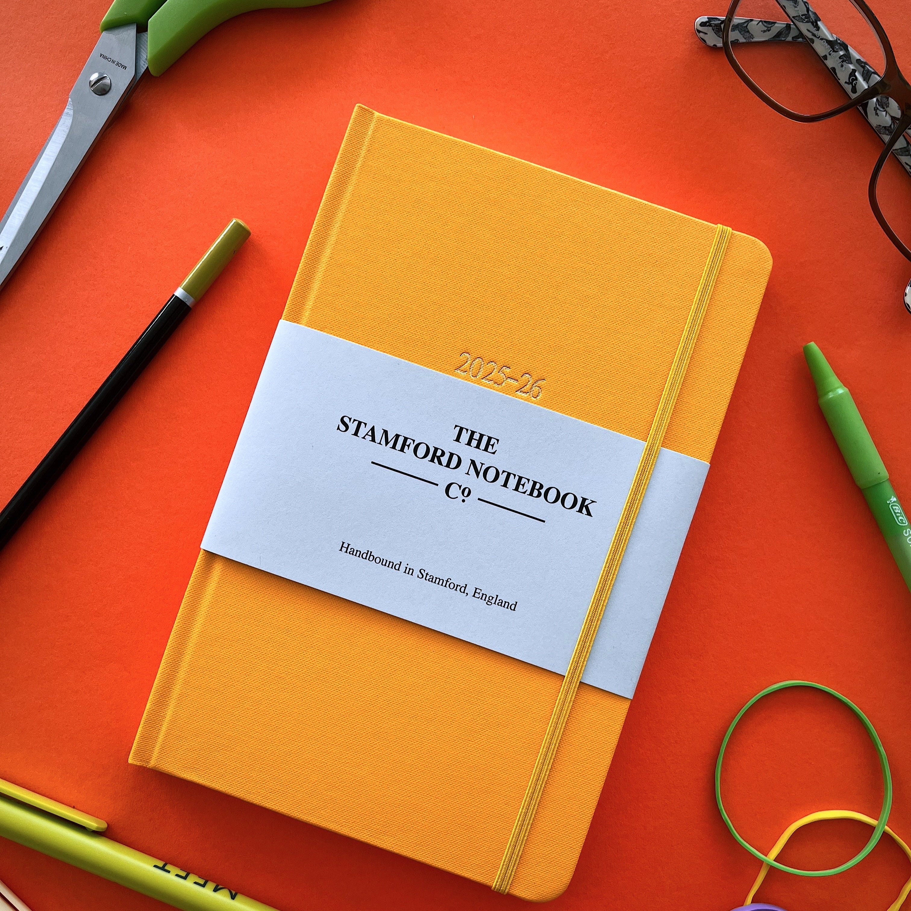 Heritage Buckram Yellow Academic Diary 2025/26