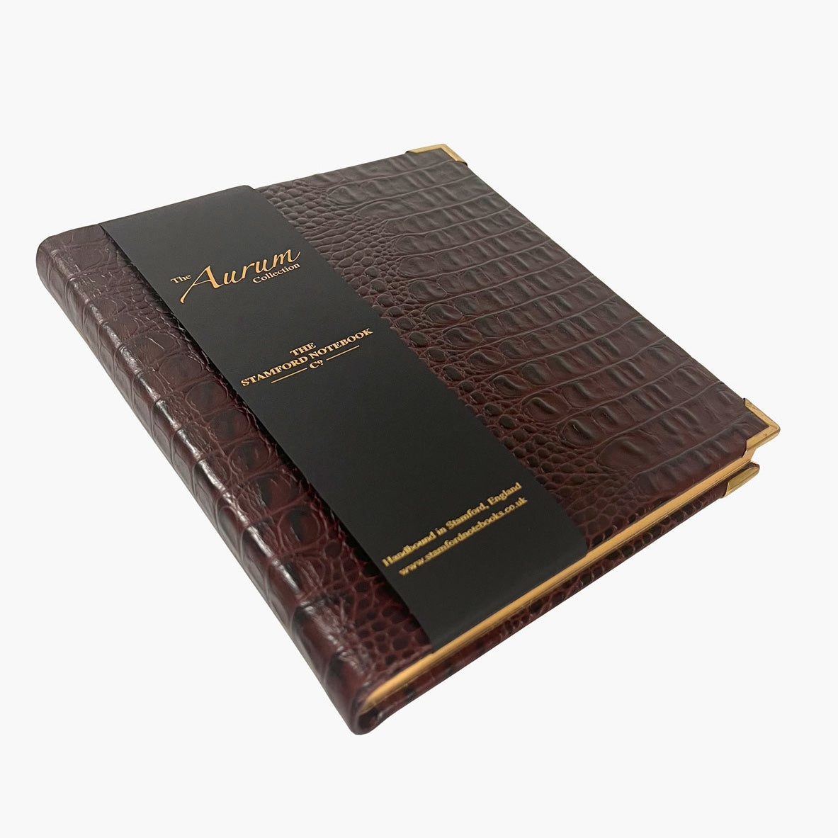 The Aurum Croc Leather Notebook - Cognac