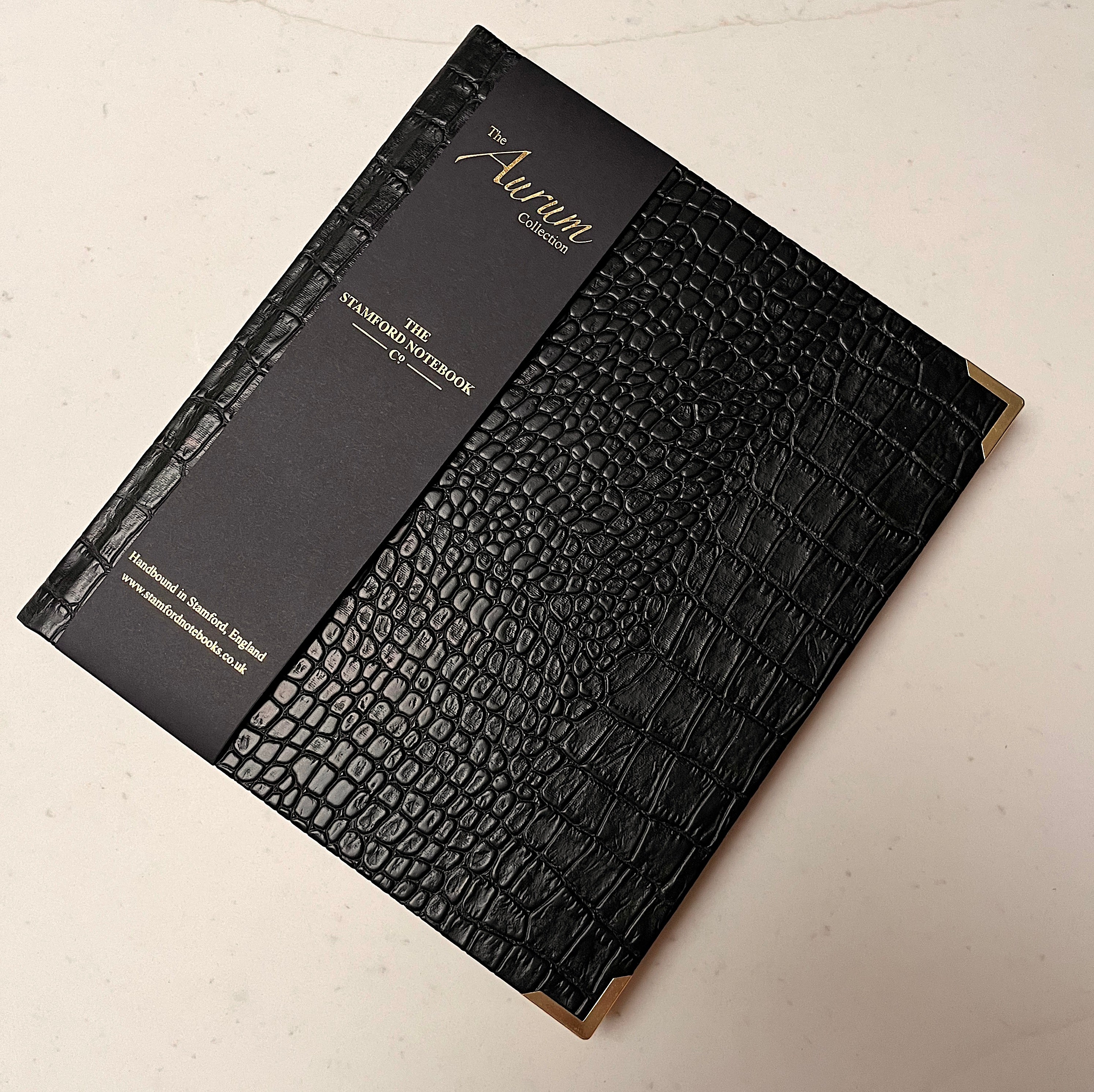 The Aurum Croc Notebook - Ebony