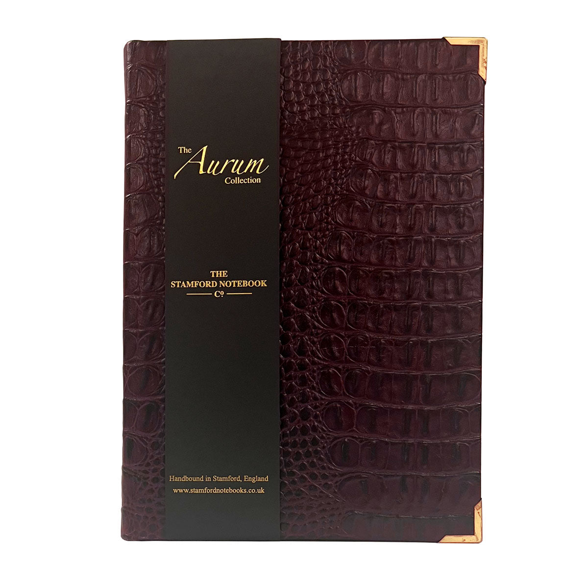 The Aurum Croc Leather Notebook Oxblood