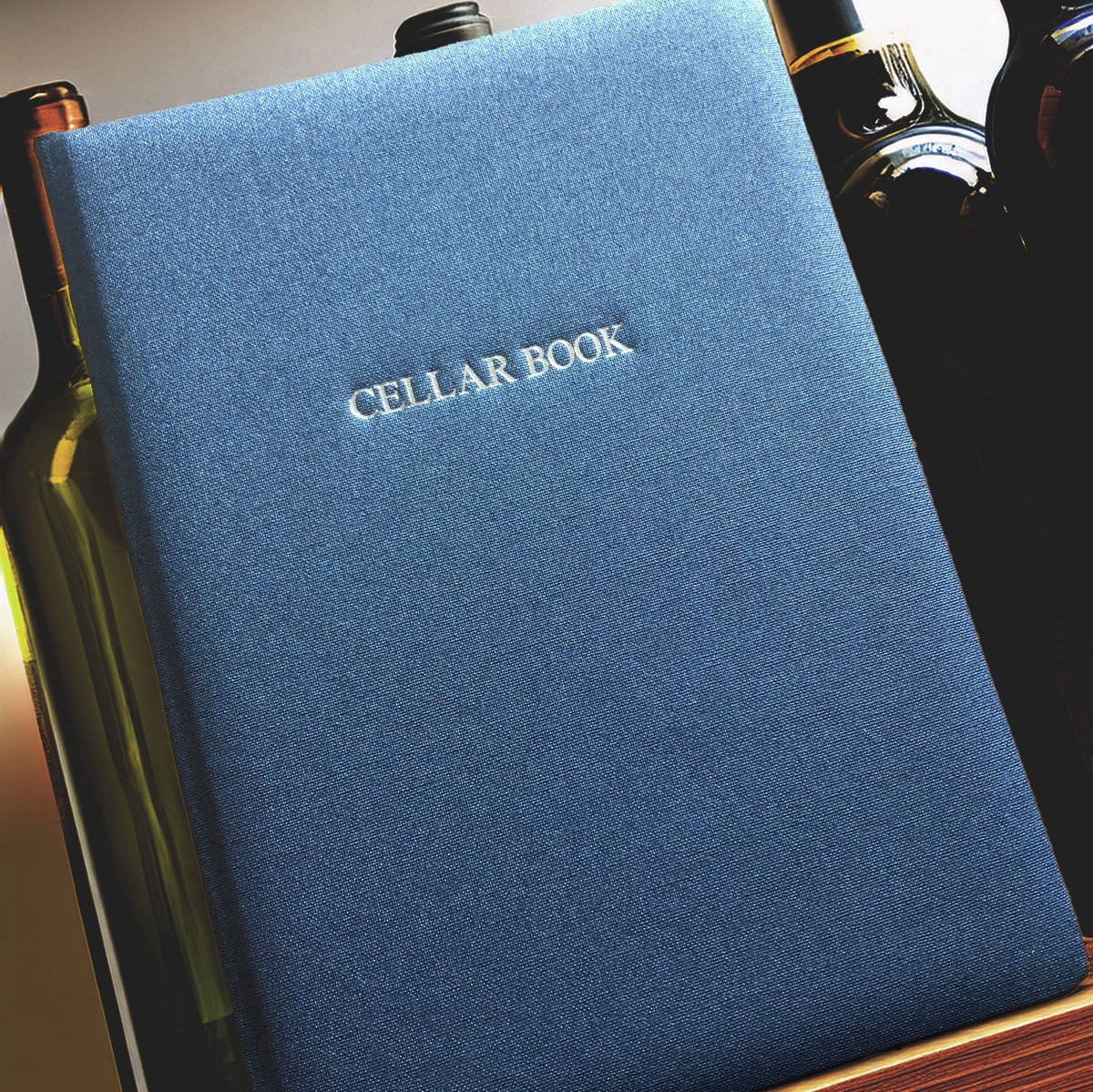 Metallic Buckram Wine Cellar Book - Sapphire