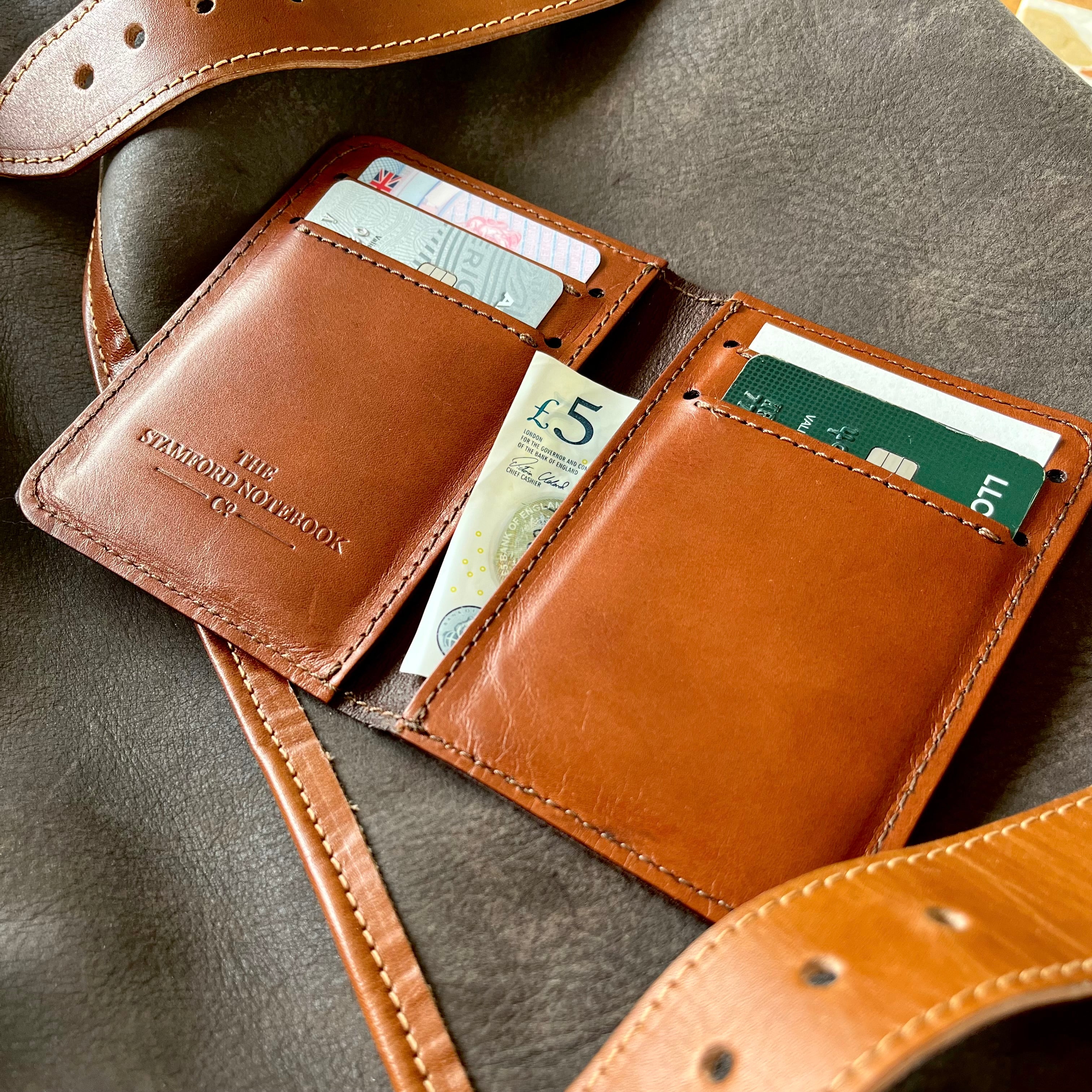 Handmade Leather Wallet - Mid Brown