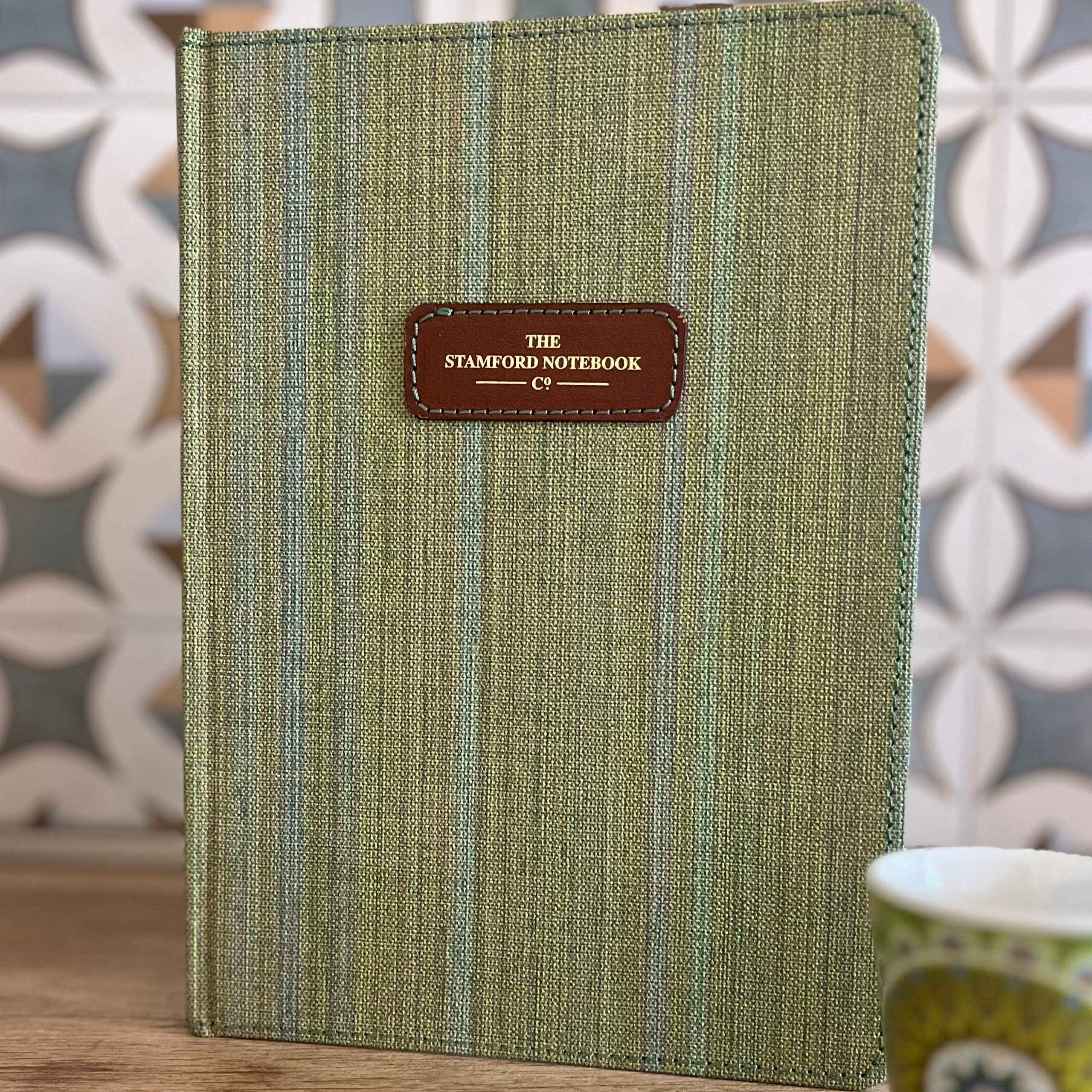 The Marlborough stripe notebook collection fern green