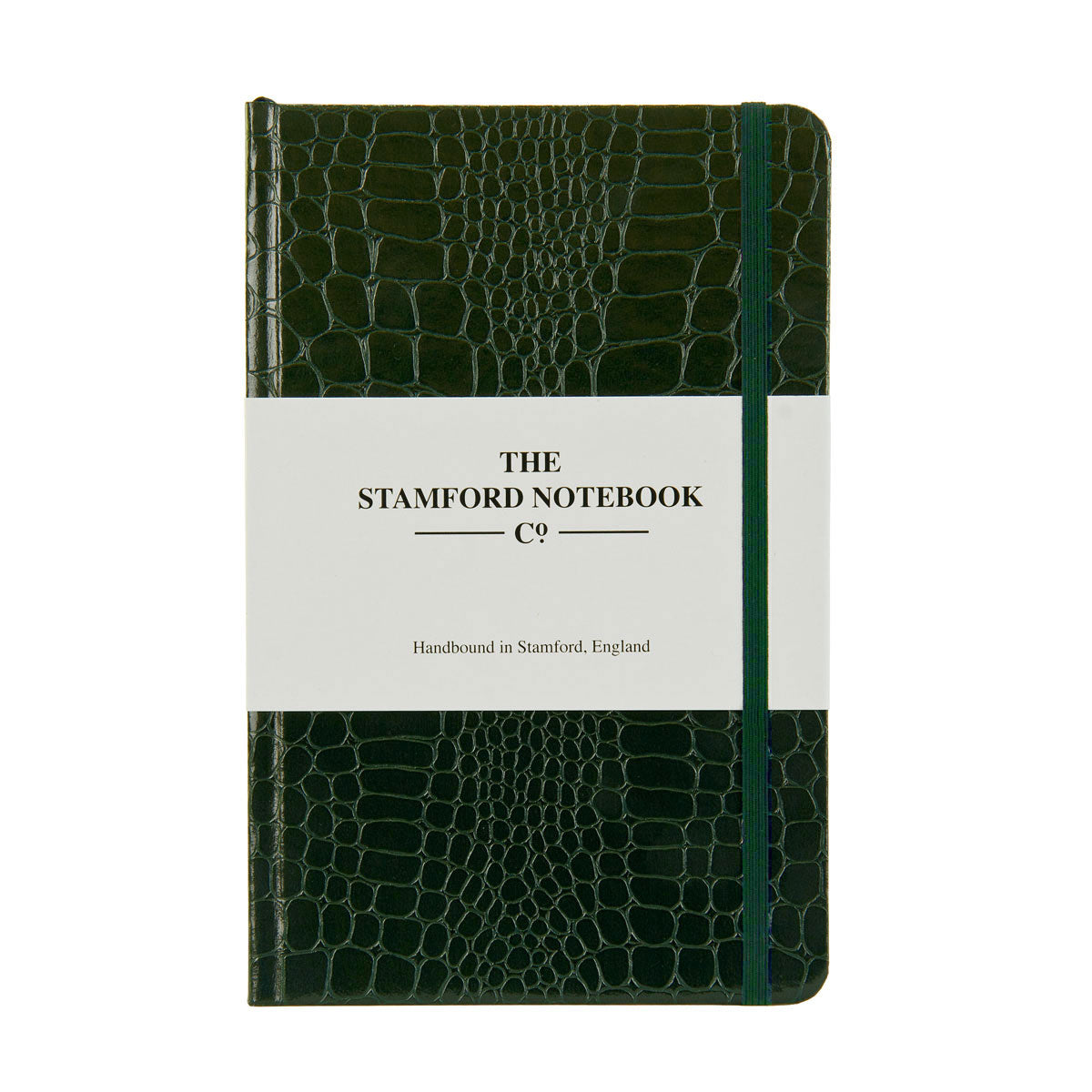 The Mock Croc Embossed Notebook - Bottle Green