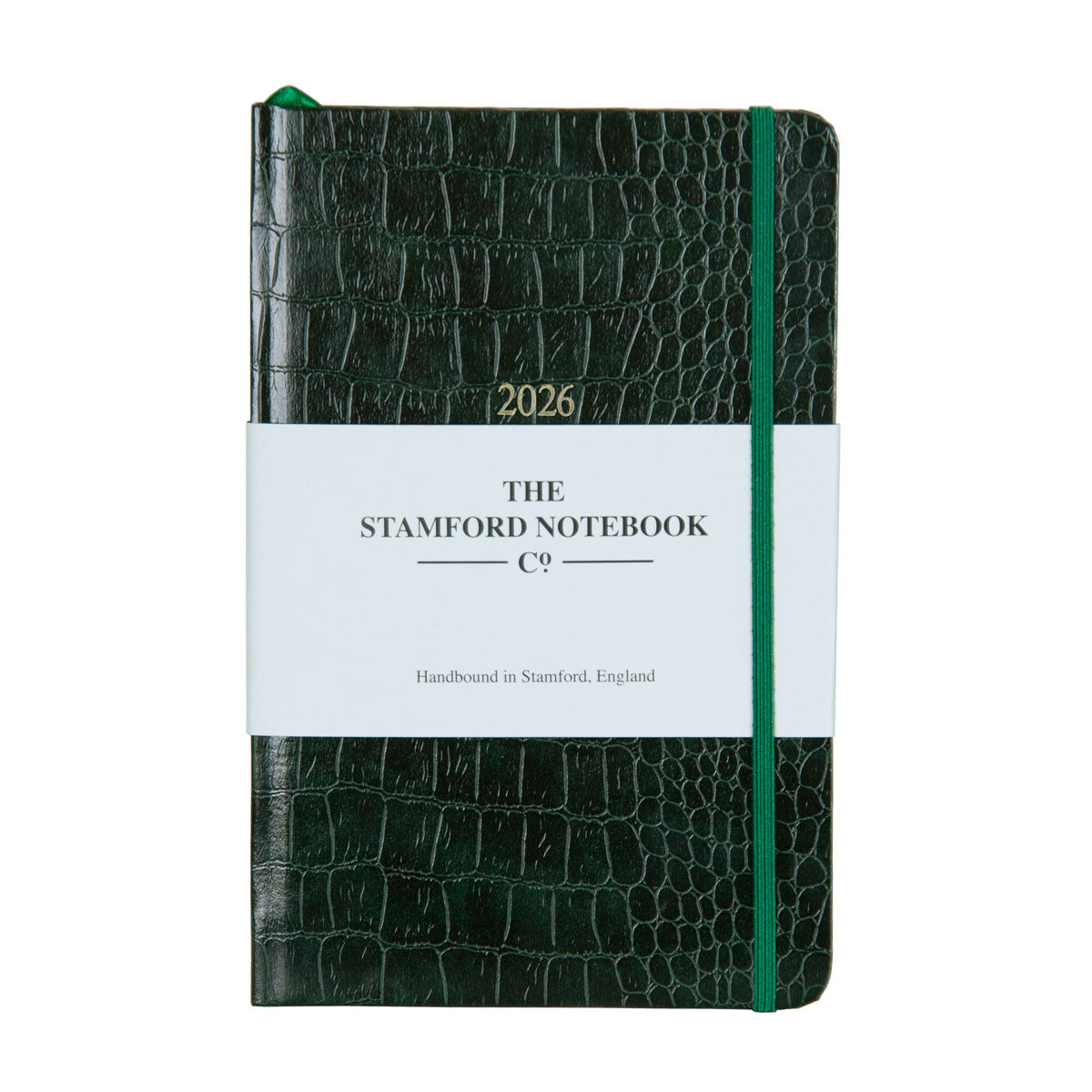 The Mock Croc Embossed Diary - Bottle Green