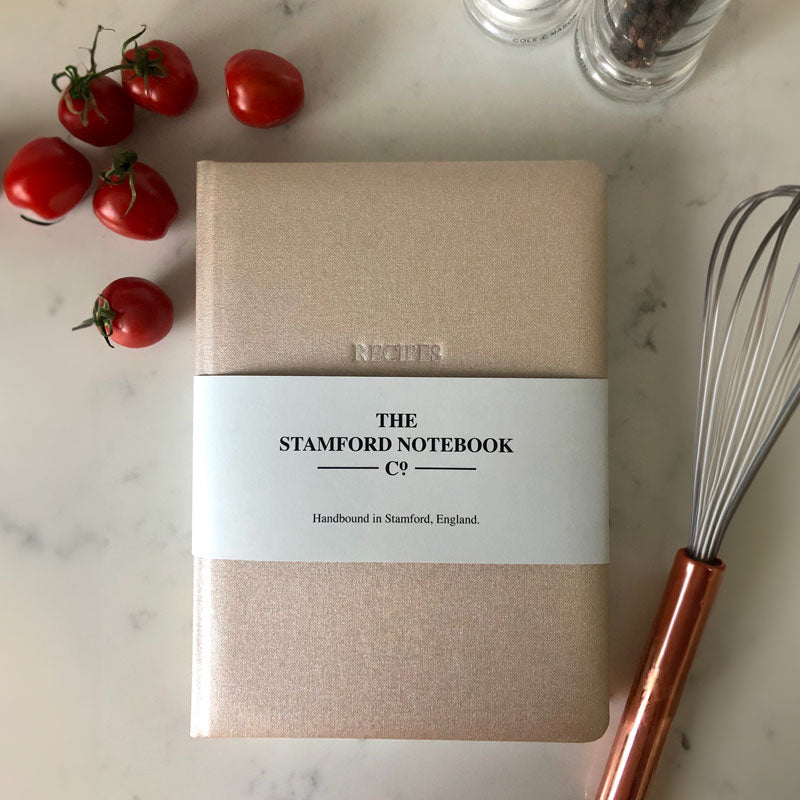 Metallic Buckram Recipe Journal - Champagne