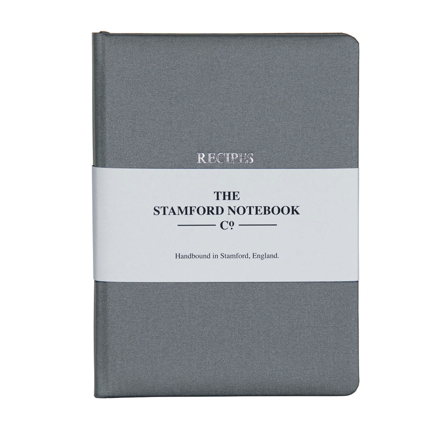 Image of Steel Grey Buckram Recipe Journal