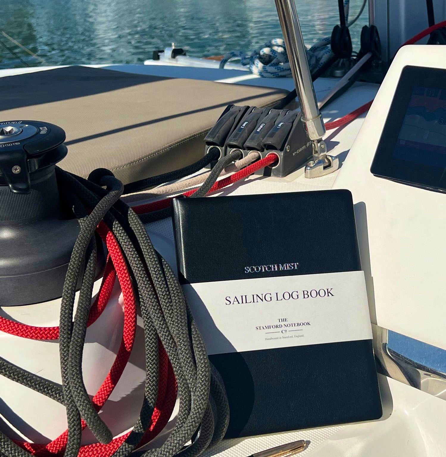 Leather Sailing Log Book - Black