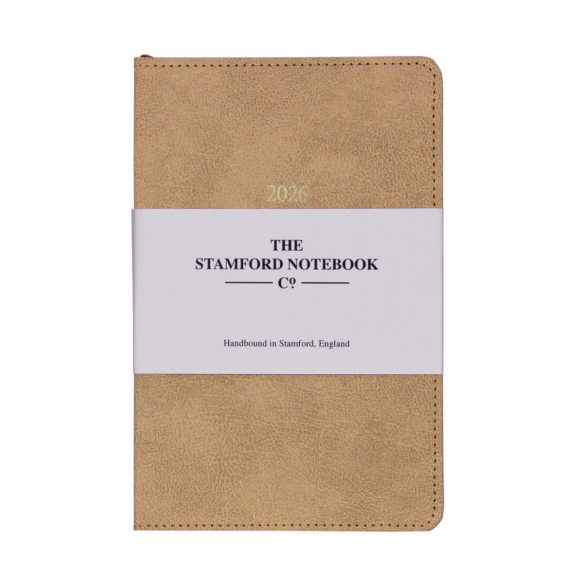 Stitched Vintage Recycled Leather Diary - Sand