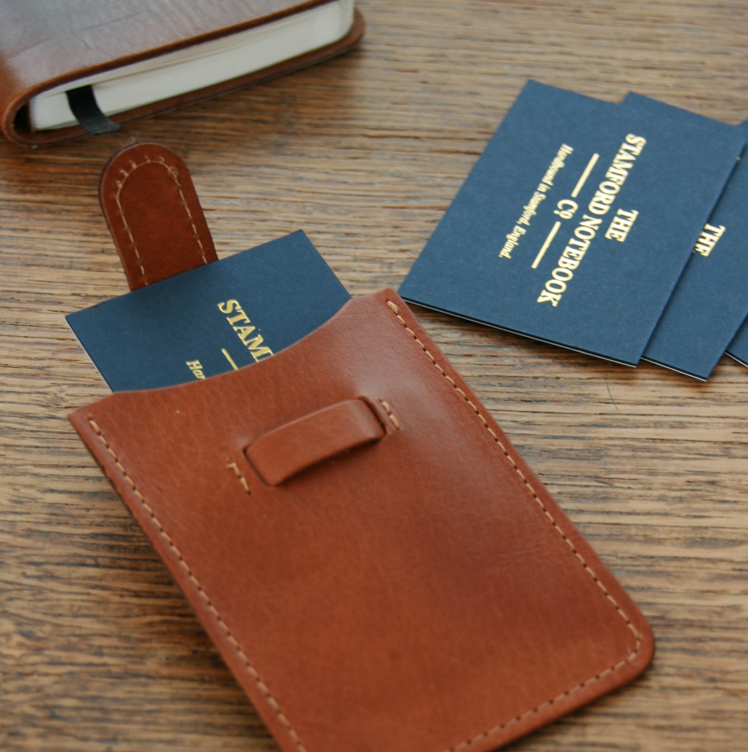 Leather Business Card Holder - Mid Brown
