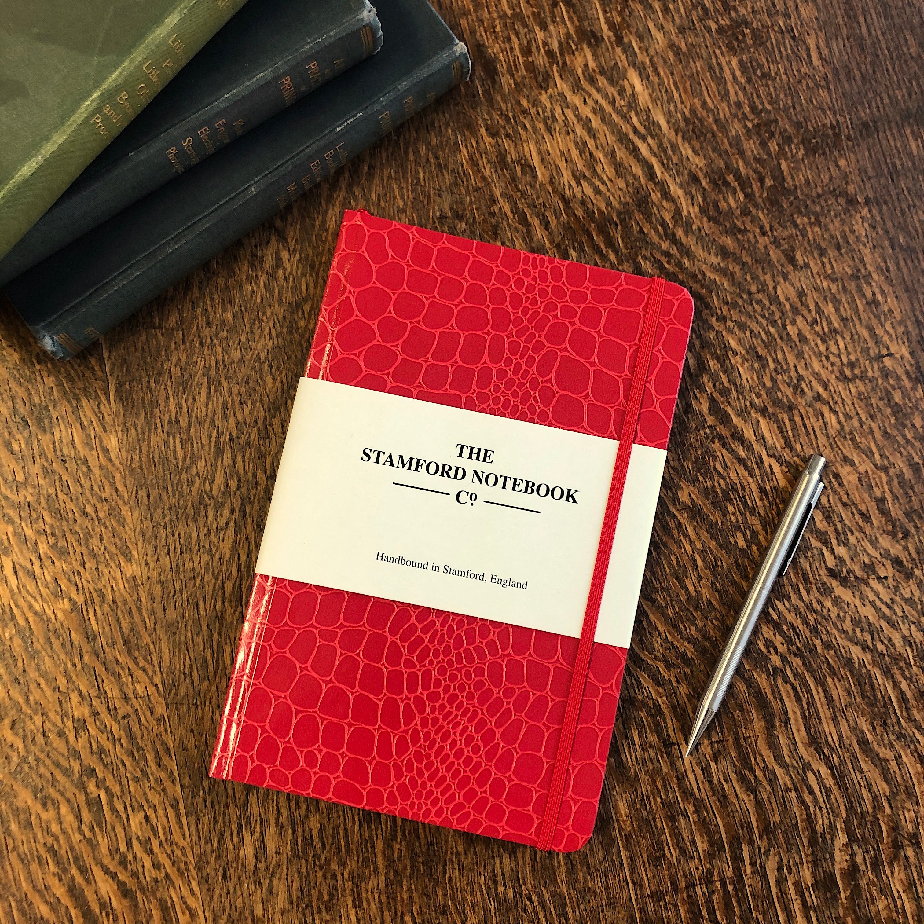 The Mock Croc Embossed Notebook - Raspberry