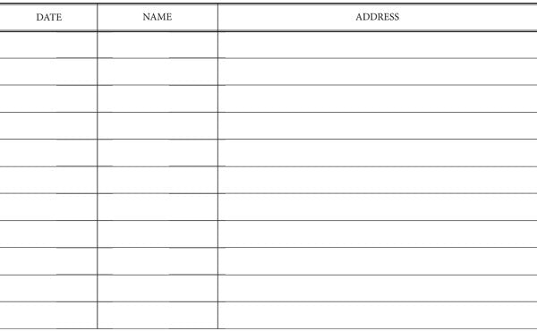 Page Layout of Handbound Visitor Book