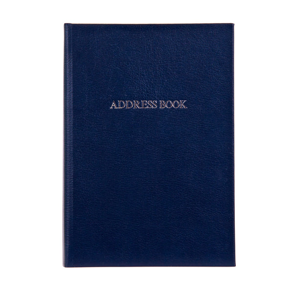 Hand Bound Leather Address Book - Navy Blue – The Stamford