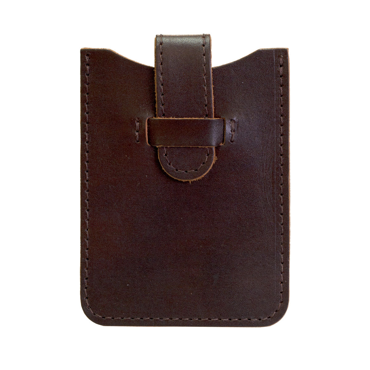 Leather Business Card Holder - Dark Brown
