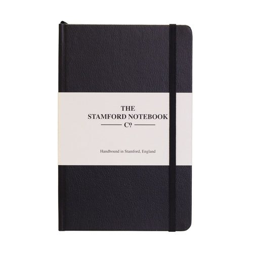 Black recycled leather handbound notebook