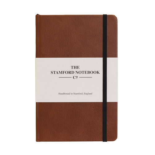 mid brown recycled leather handbound notebook