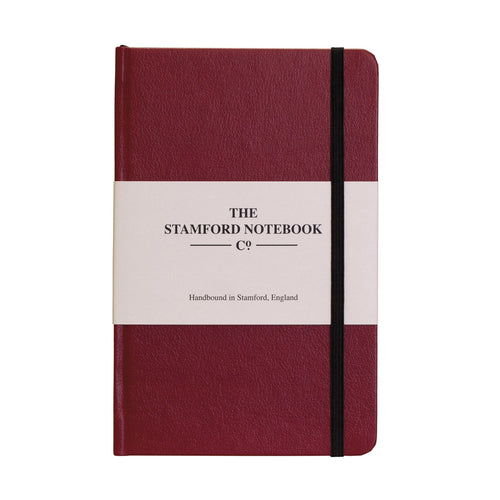 claret Recycled leather handbound notebook