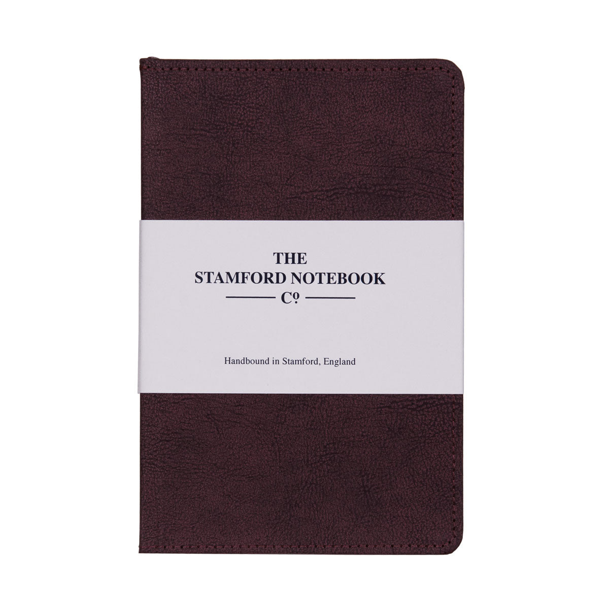 Stitched Vintage Recycled Leather Notebook - Plum