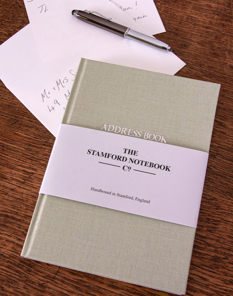 Hand Bound Woven Cloth Address Book - Pistachio