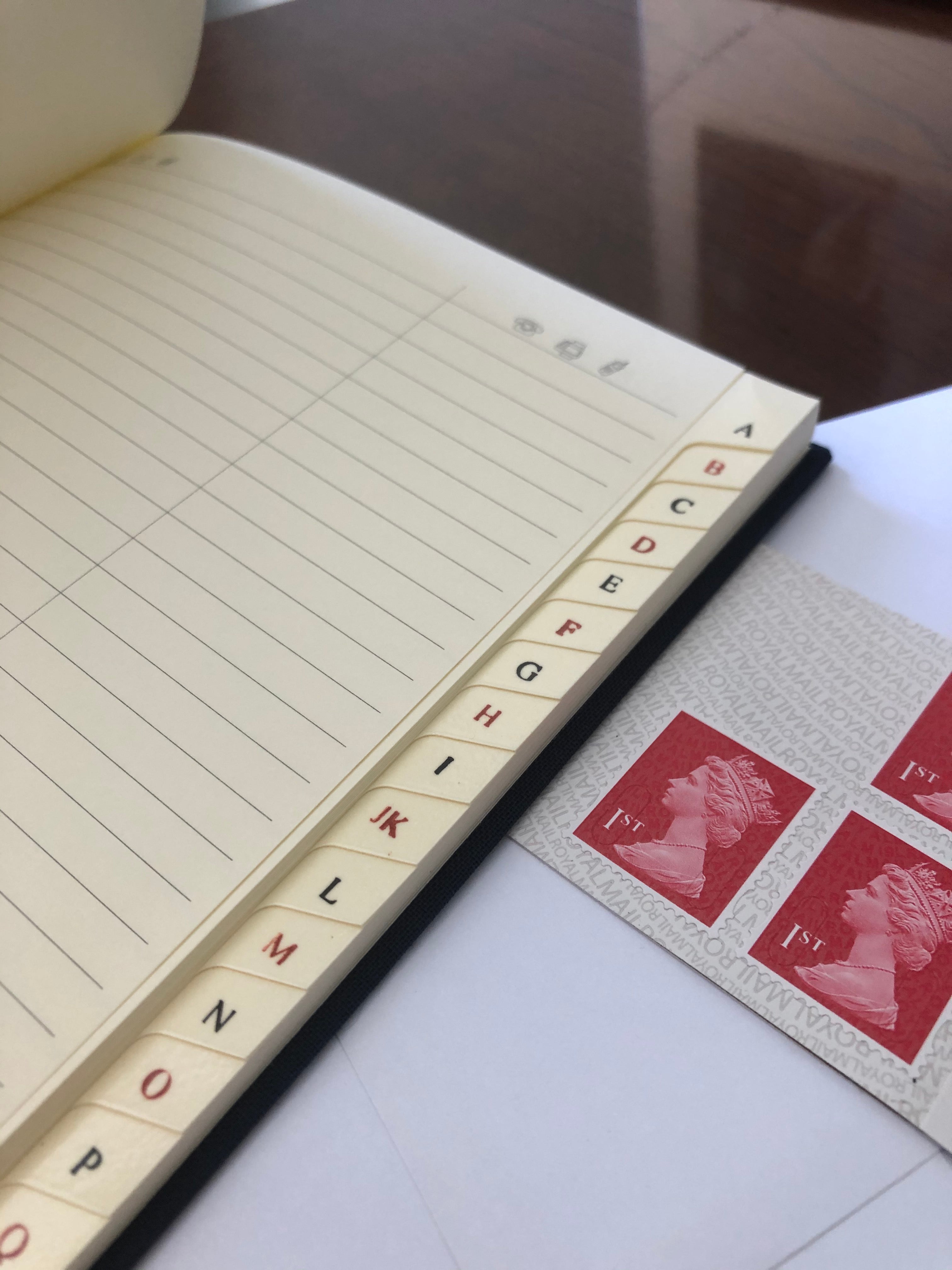 Internal pages of personalised address book