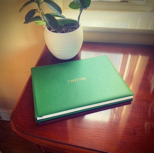 Bright Green Personalised Visitor Guest Book