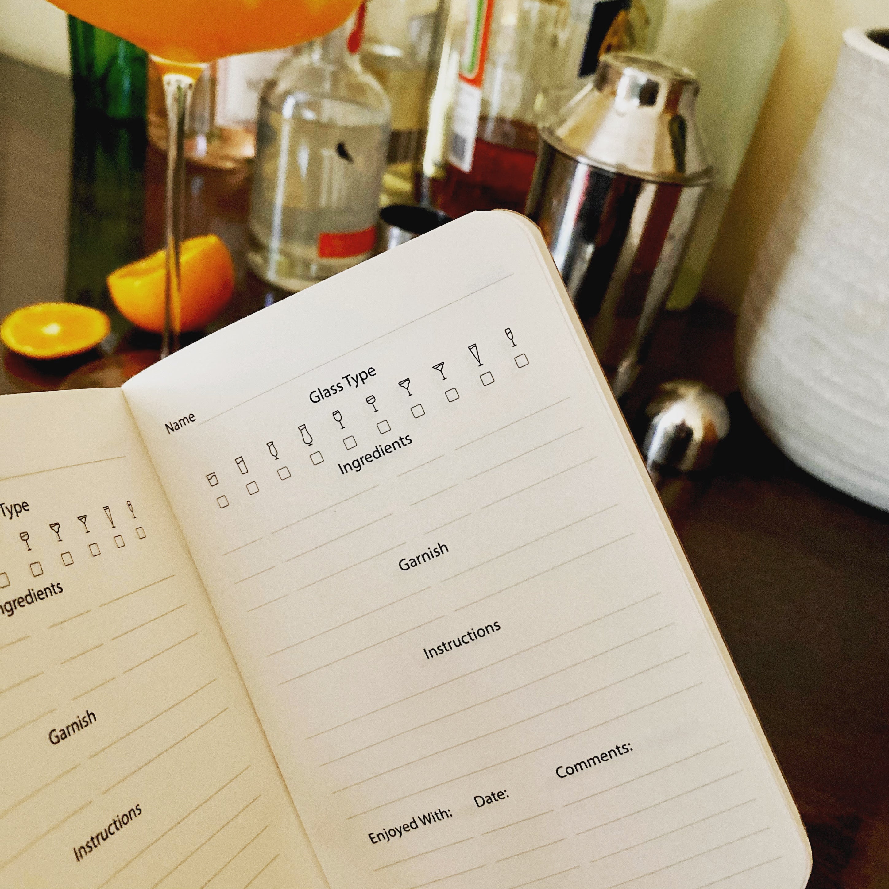 Cocktail Recipe Journal - Gold