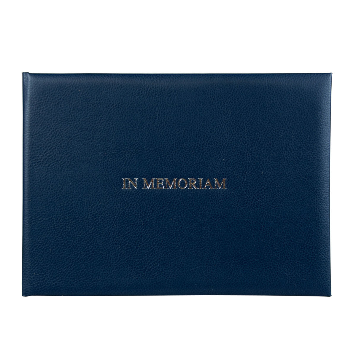 Hand Bound Leather Condolence Book - Marine