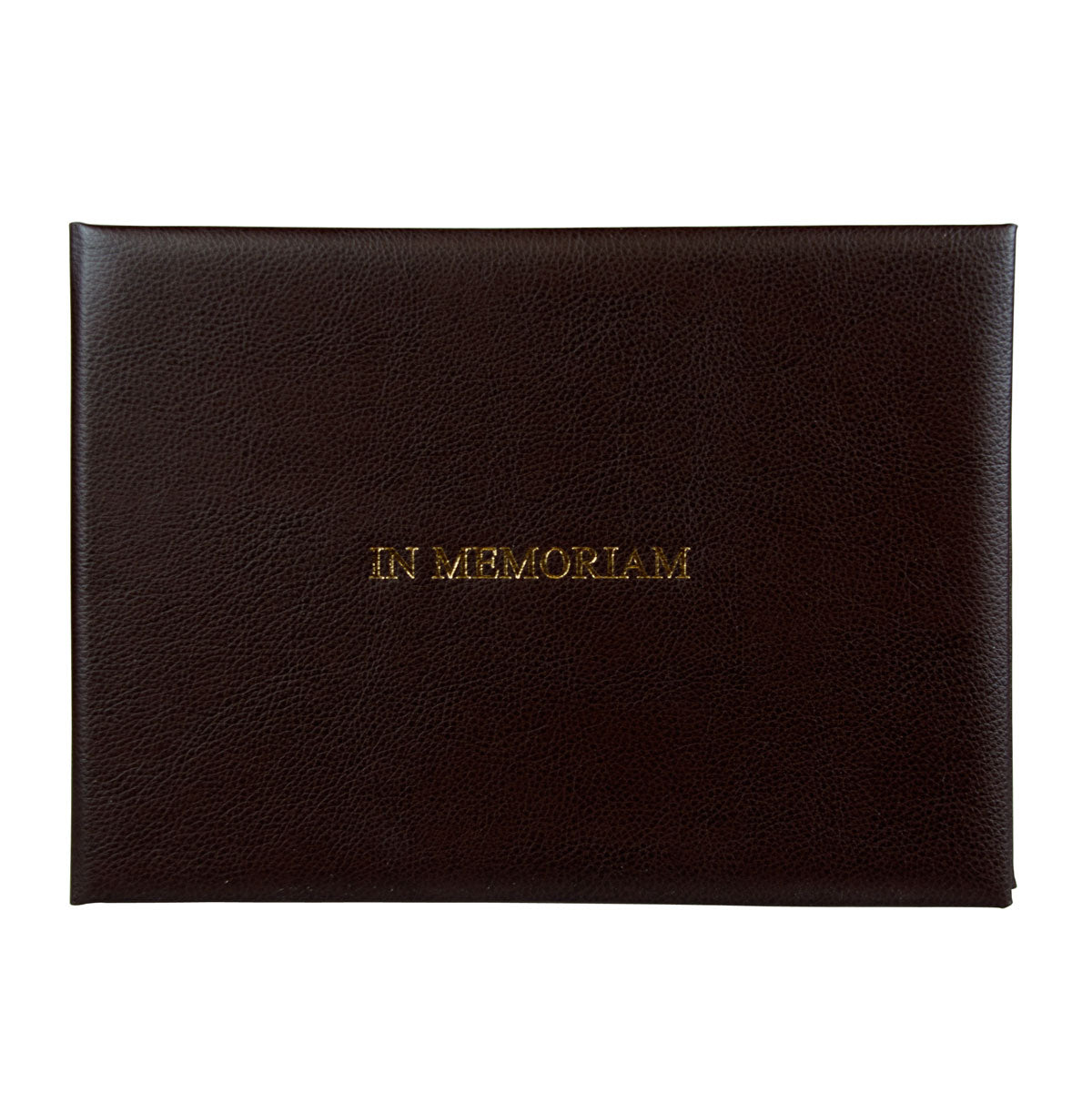Hand Bound Leather Condolence Book - Dark Brown