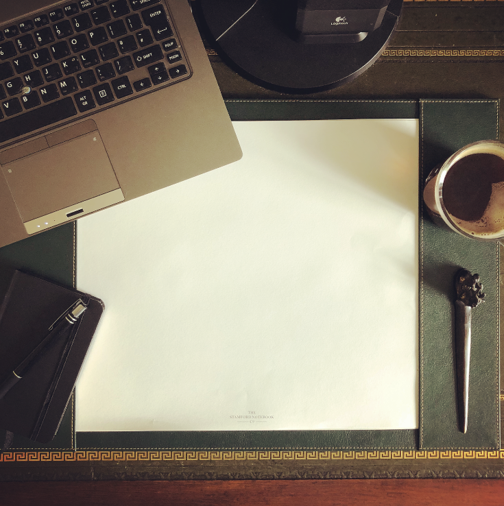 Leather Desk Blotter - Green