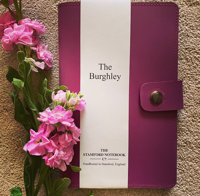 The Burghley Refillable Leather Journal Bright Range - Purple