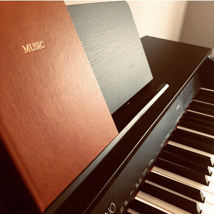 Leather Music Manuscript Notebook - Mid Brown