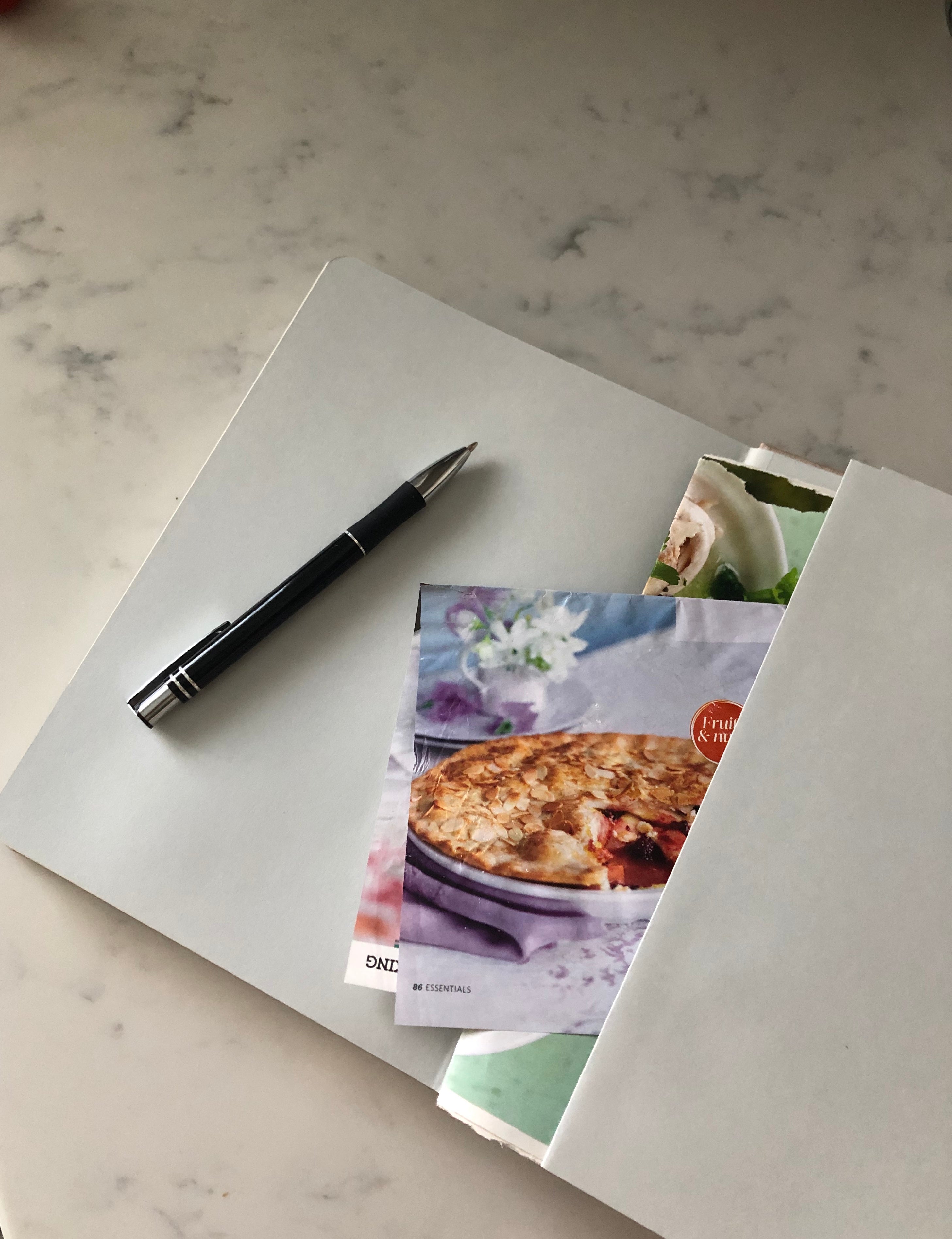internal pocket image of bespoke recipe journal