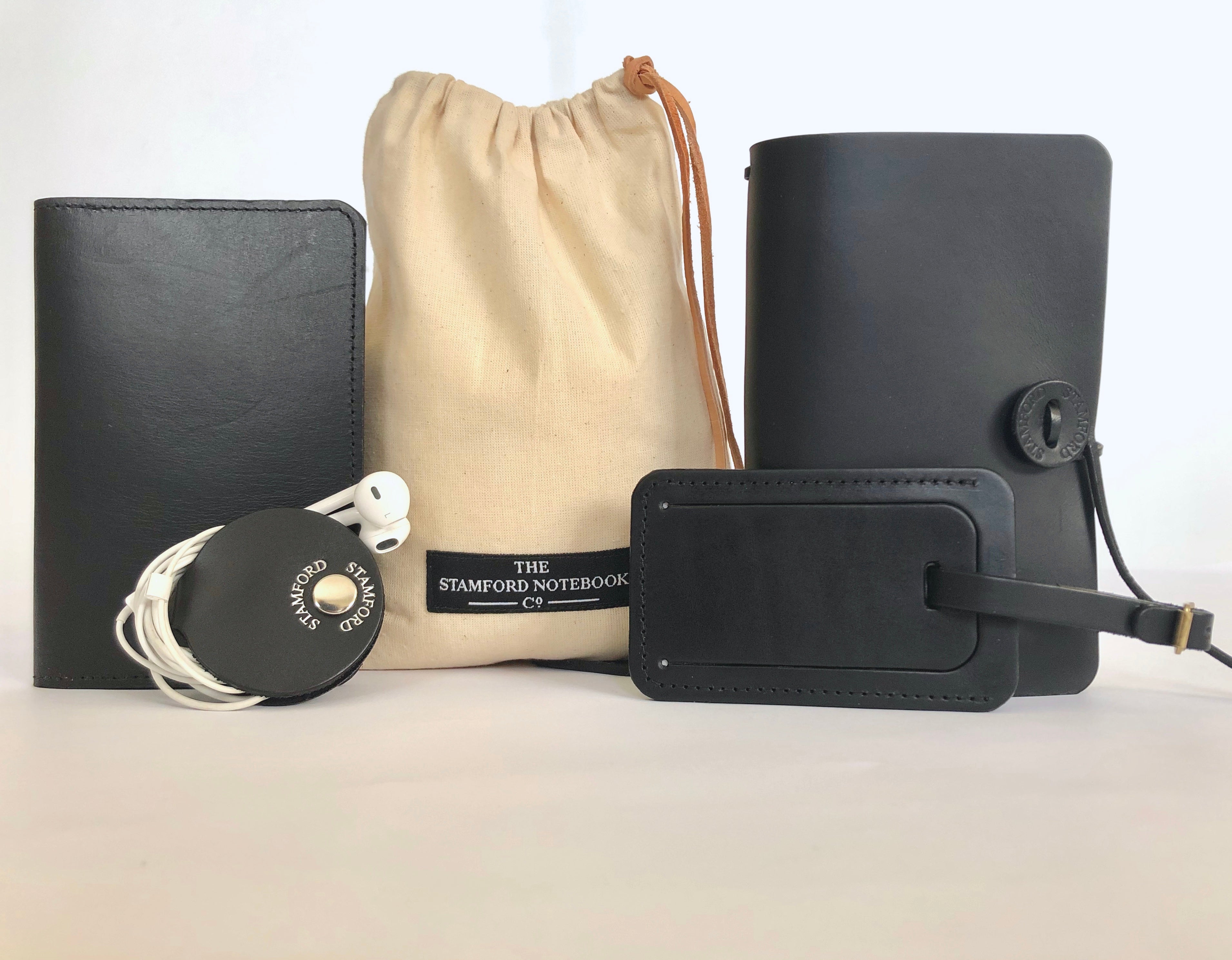 Luxury Leather Travel Set - Black