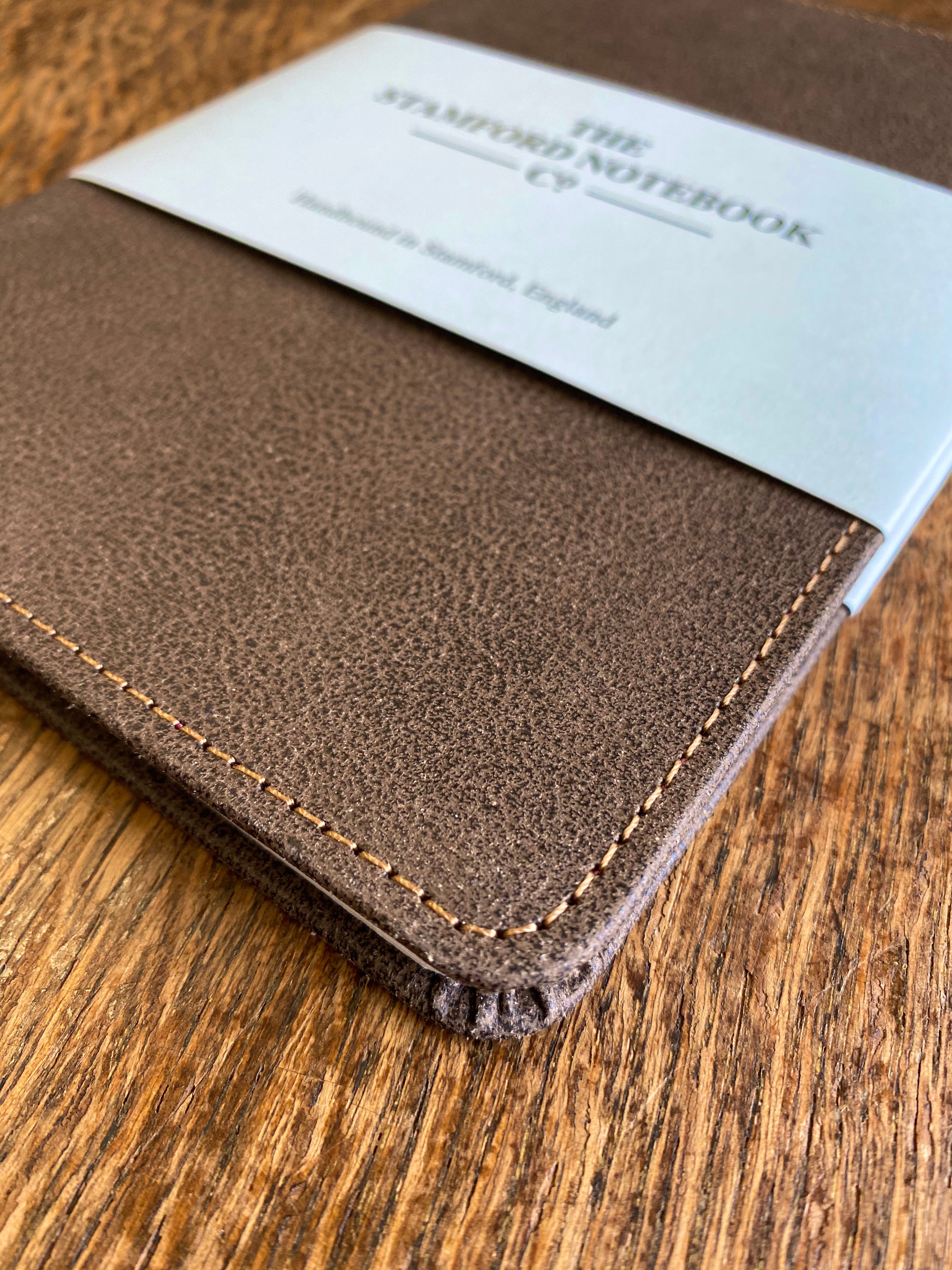 Stitched Vintage Recycled Leather Notebook Chocolate
