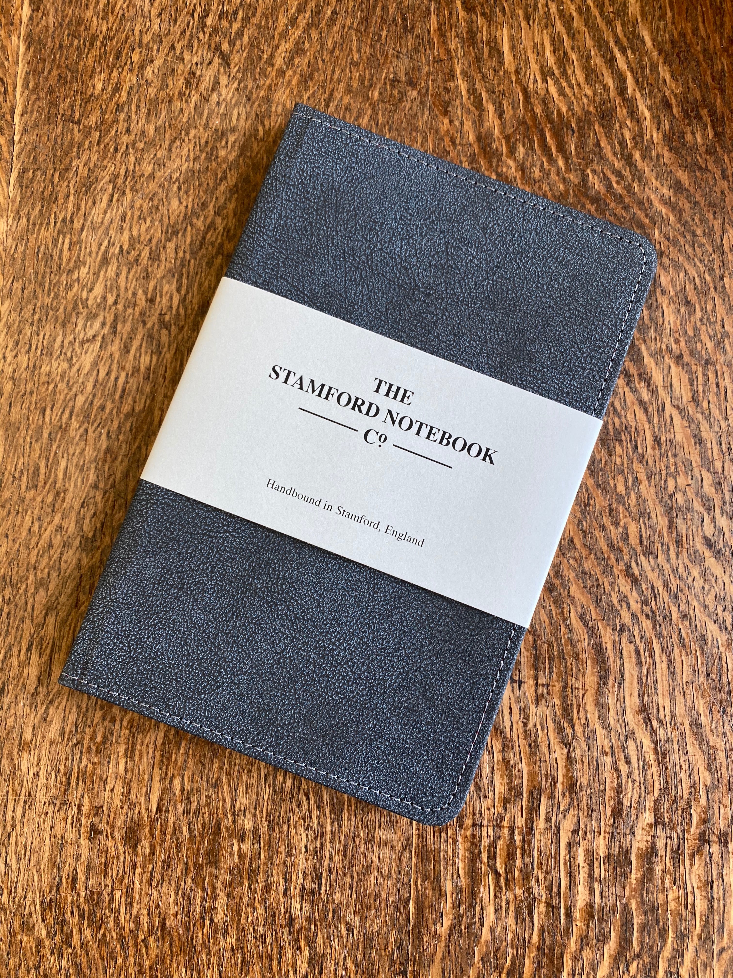 Vintage Recycled Leather Notebook in Petrol