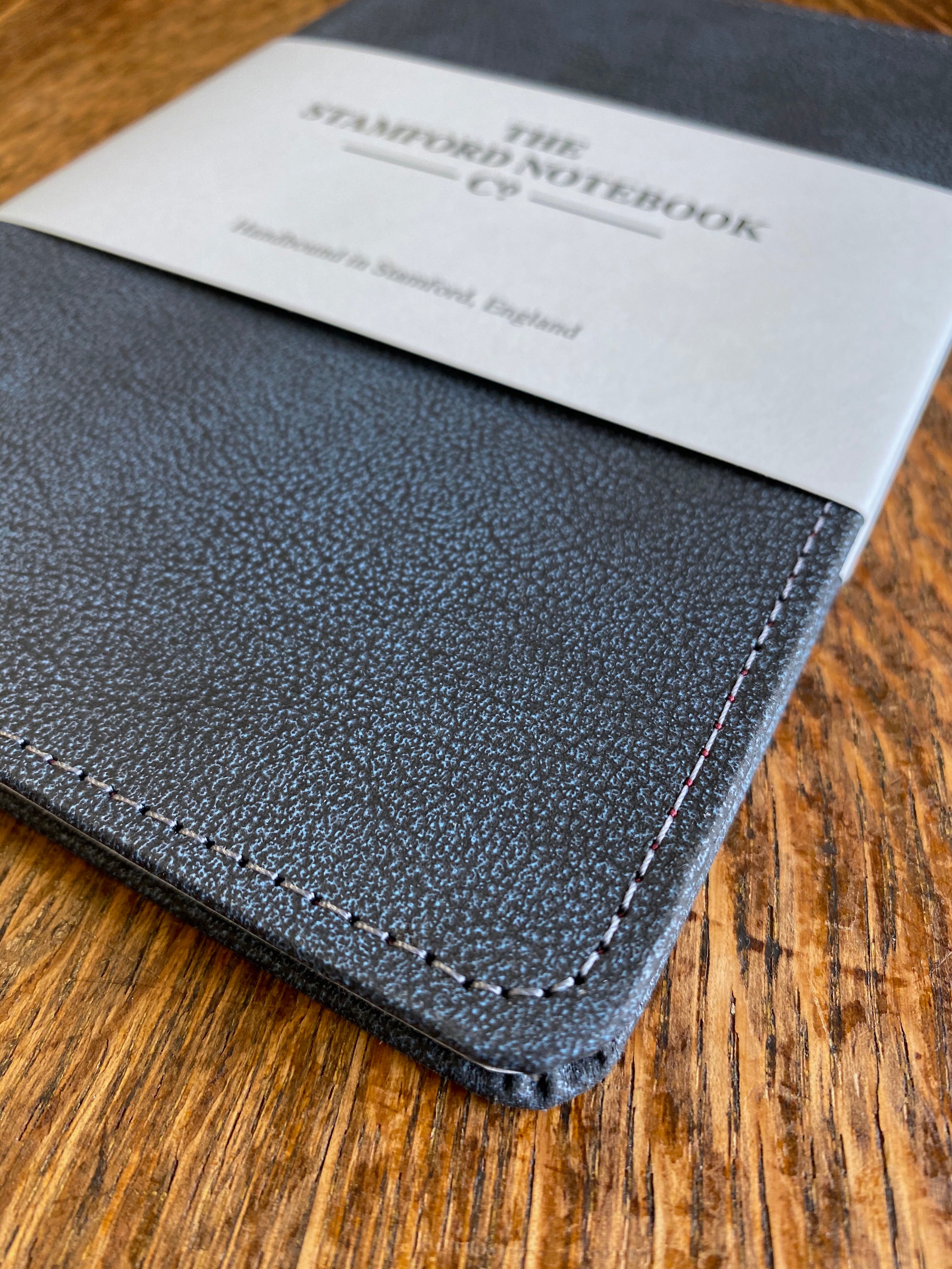 Stitched Vintage Recycled Leather Notebook Petrol