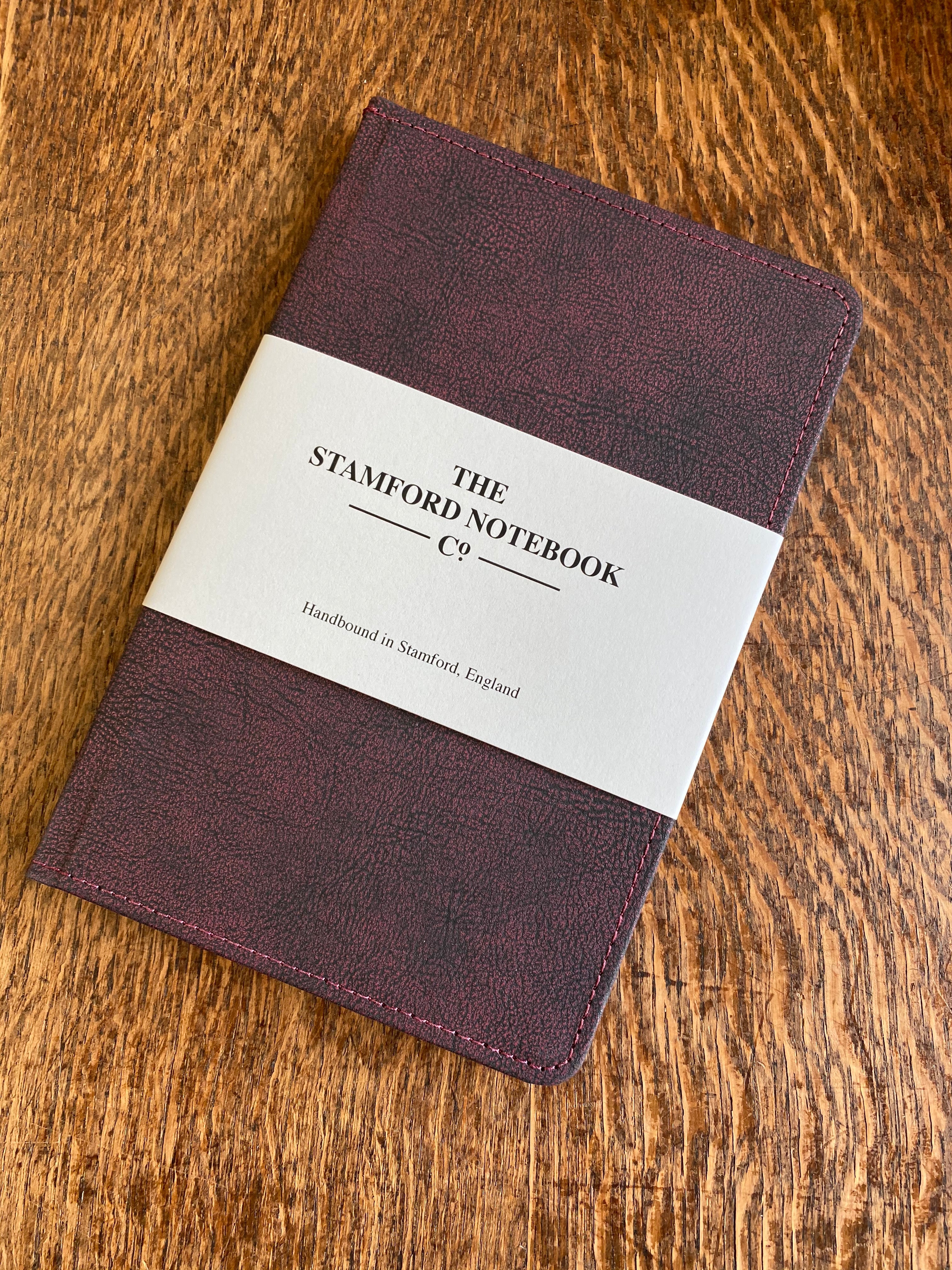 Vintage Recycled Leather Notebook in Plum