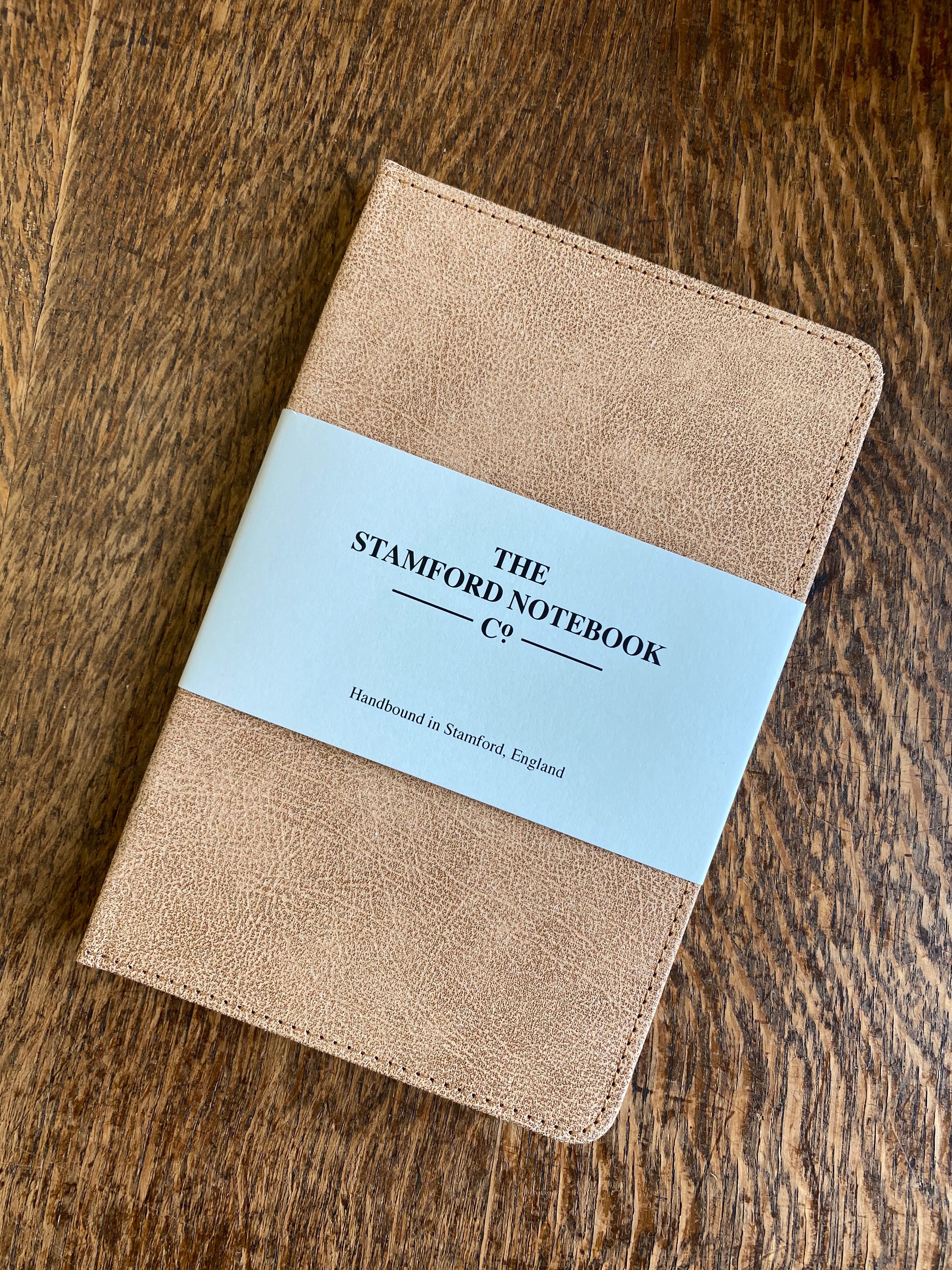 Vintage Recycled Leather Notebook in Sand