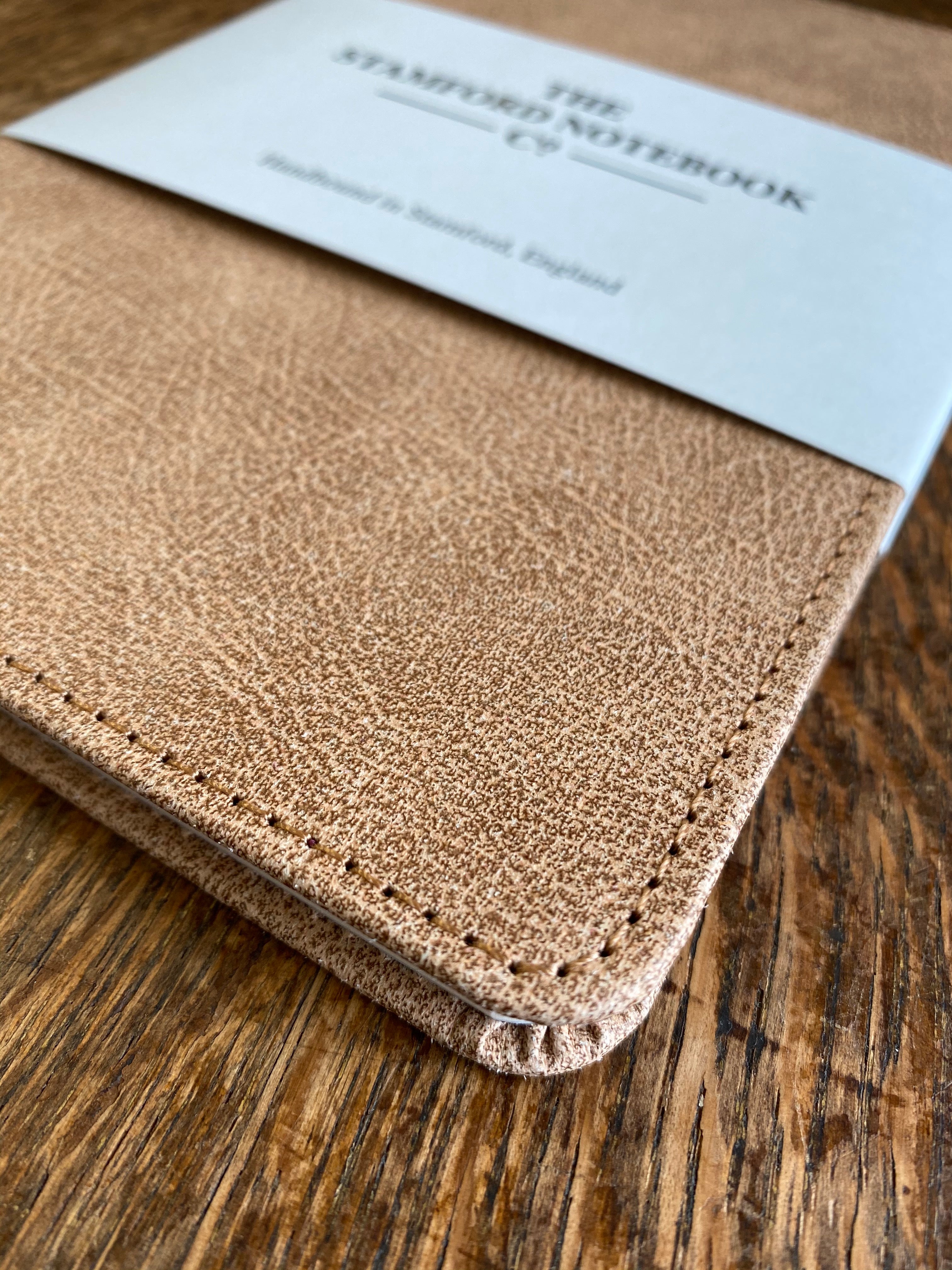 Stitched Vintage Recycled Leather Notebook Sand