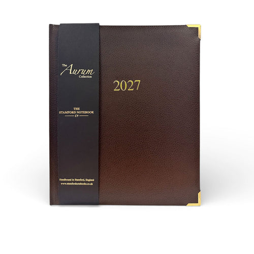 Aurum Leather appointment desk diary dark brown
