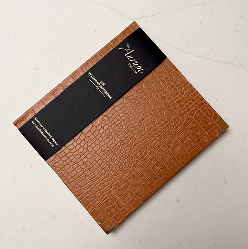 Aurum Croc Luxury Notebook in fawn