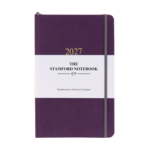 2027 natural canvas diary in aubergine week to view and week to page