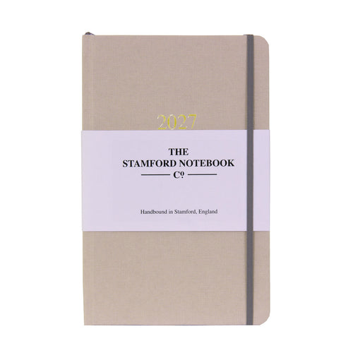 2027 natural canvas diary in greige week to view and week to page
