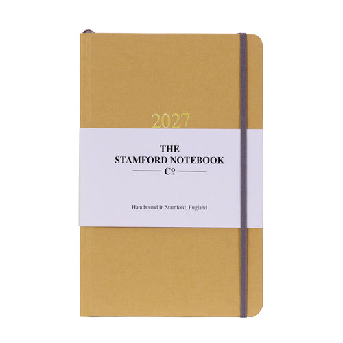 2027 natural canvas diary in mustard week to view and week to page