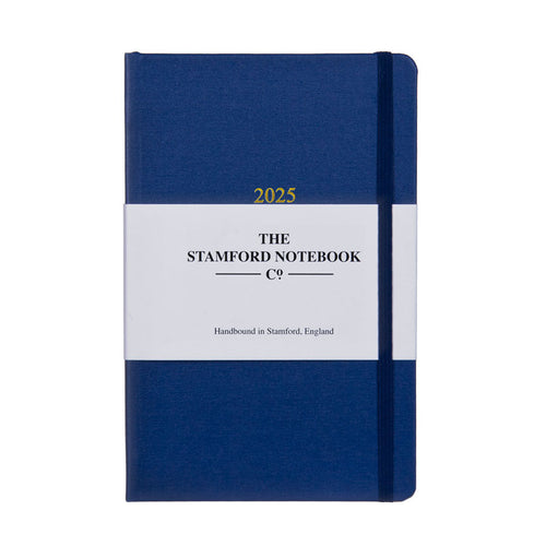 2025 Day to Page Buckram Diary - Classic Blue