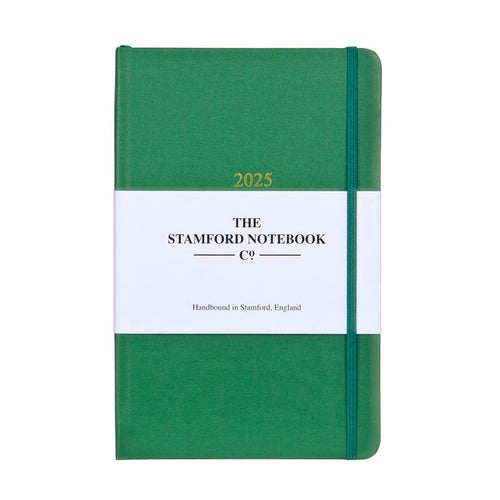 2025 Day to Page Buckram Diary - Green