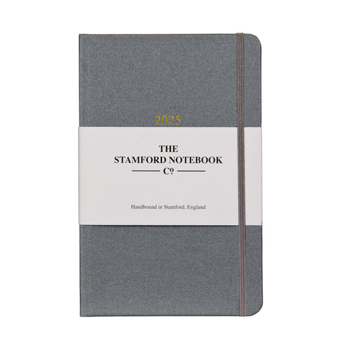 2025 Day to Page Buckram Diary - Steel Grey