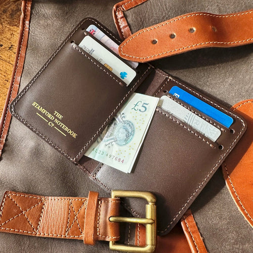Espresso dark brown hand crafted leather wallet
