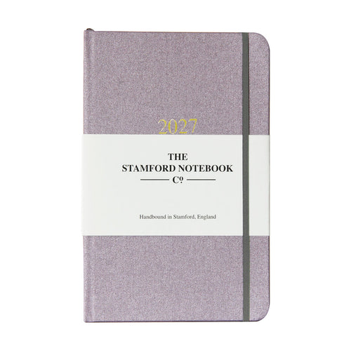 Buckram Diary Lavender Metallic 2027 week to view and week to page
