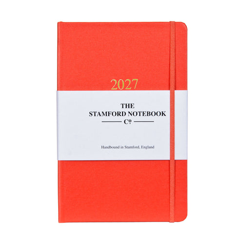 Buckram Diary orange 2027 week to view and week to page
